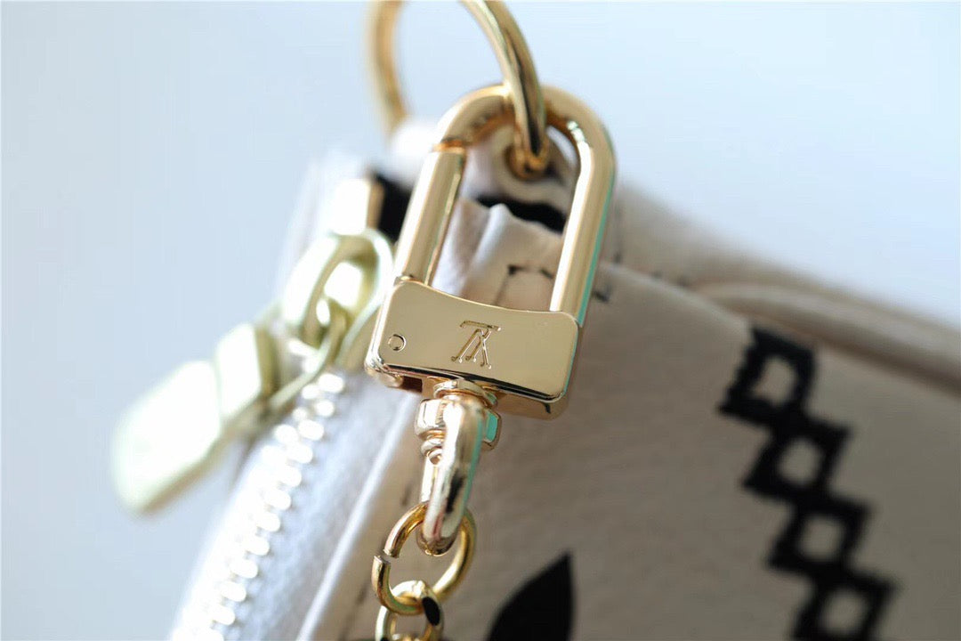 LV Mini Pochette AcGLAMIssoires Monogram Empreinte White For Women, WomenÃ¢â‚¬â„¢s Handbags, Shoulder Bags And Crossbody Bags 6.1in/15.5cm LVÃ‚Â 