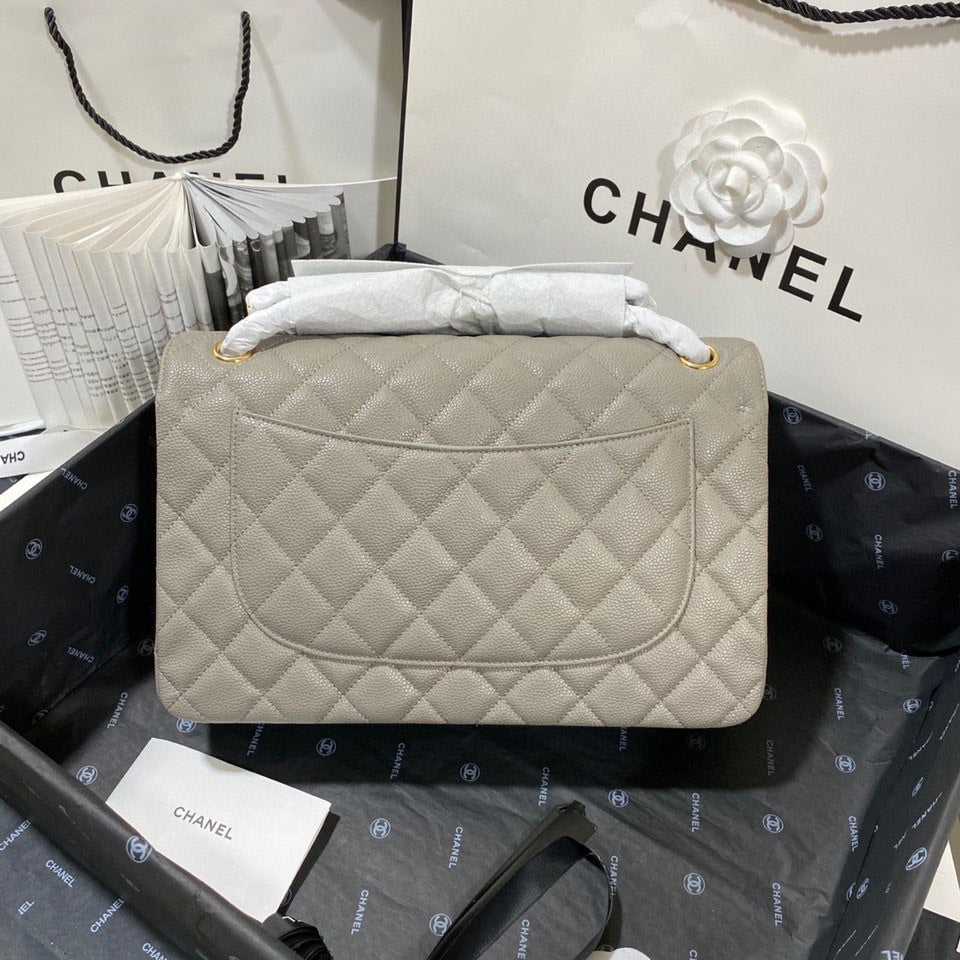 CHLLarge Classic Handbag Gold Hardware Grey For Women Handbags, Shoulder Bags 11.8in/30cm