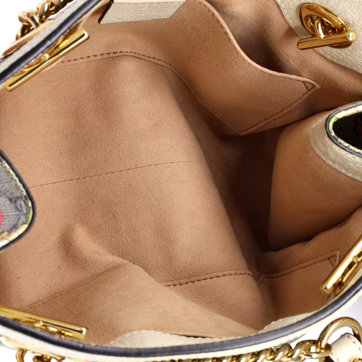 Padlock Chain Tote Flora GG Coated Canvas Small