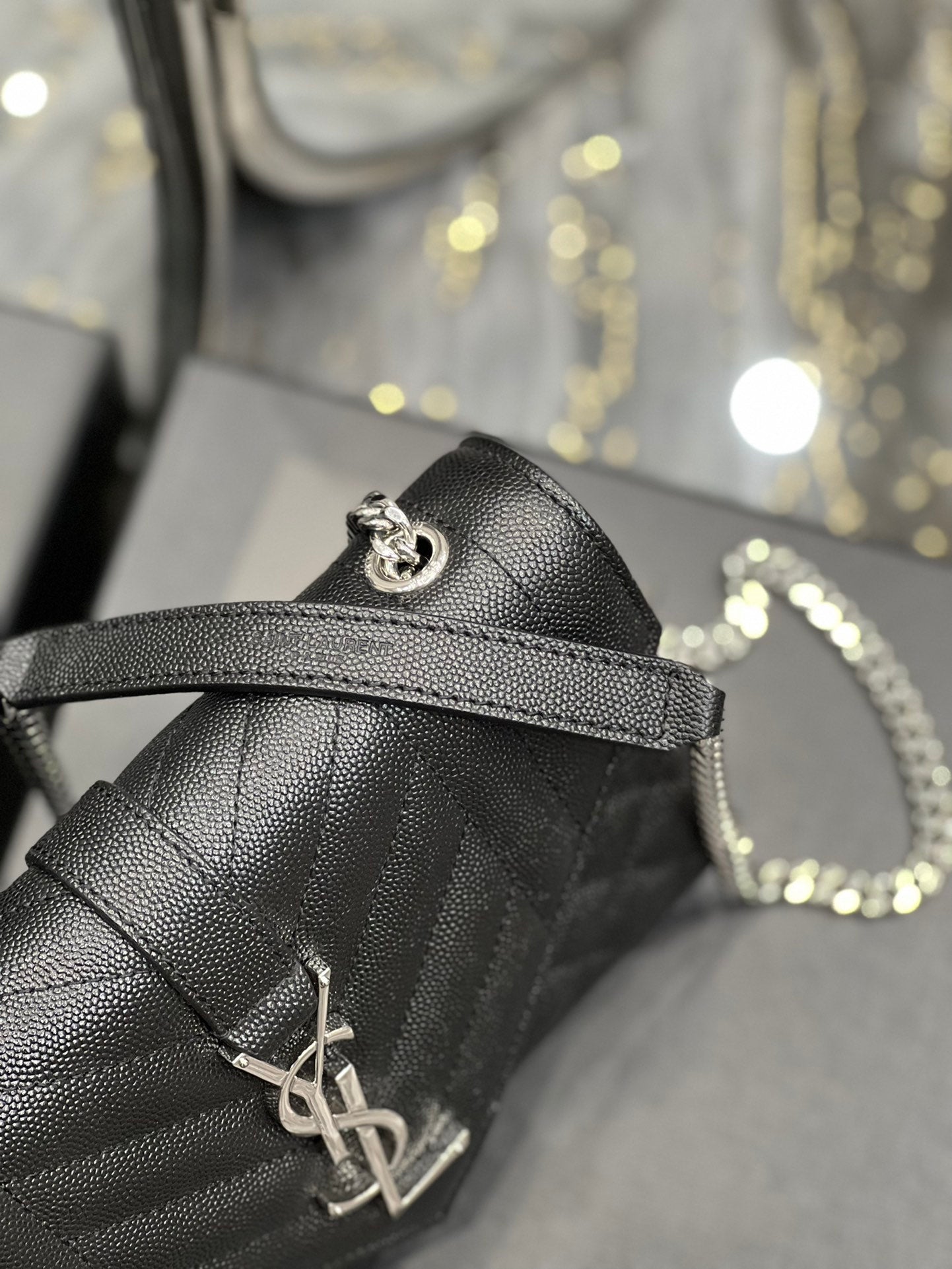GLAMI Small Bag Black In Mix Matelasse For Women 8.2in/21cm YSL 600195BOW921000