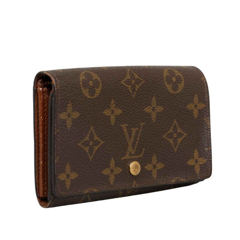 Louis Vuitton Monogram M61730 Double Folded Wallet PVC/Leather Brown