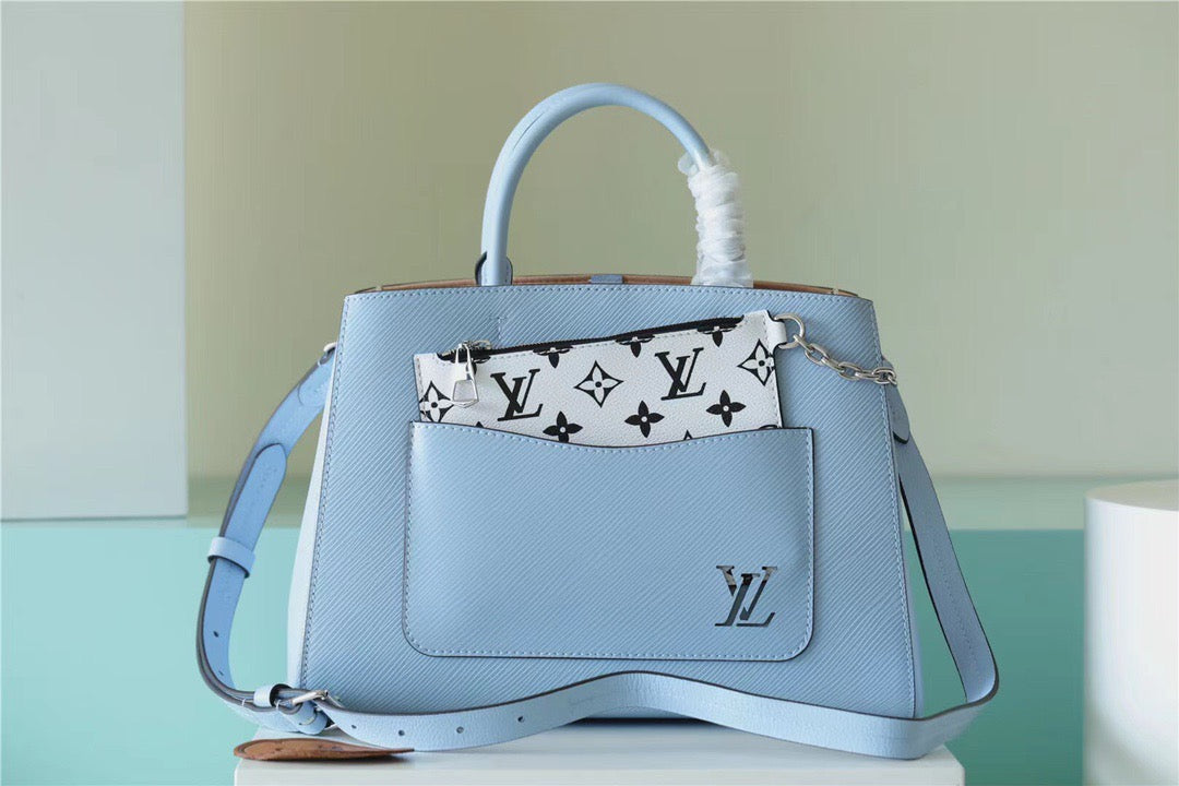 LV Marelle Tote MM Epi Bleu Nuage Blue For Women, WomenÃ¢â‚¬â„¢s Handbags, Shoulder And Crossbody Bags 11.8in/30cm LVÃ‚Â 