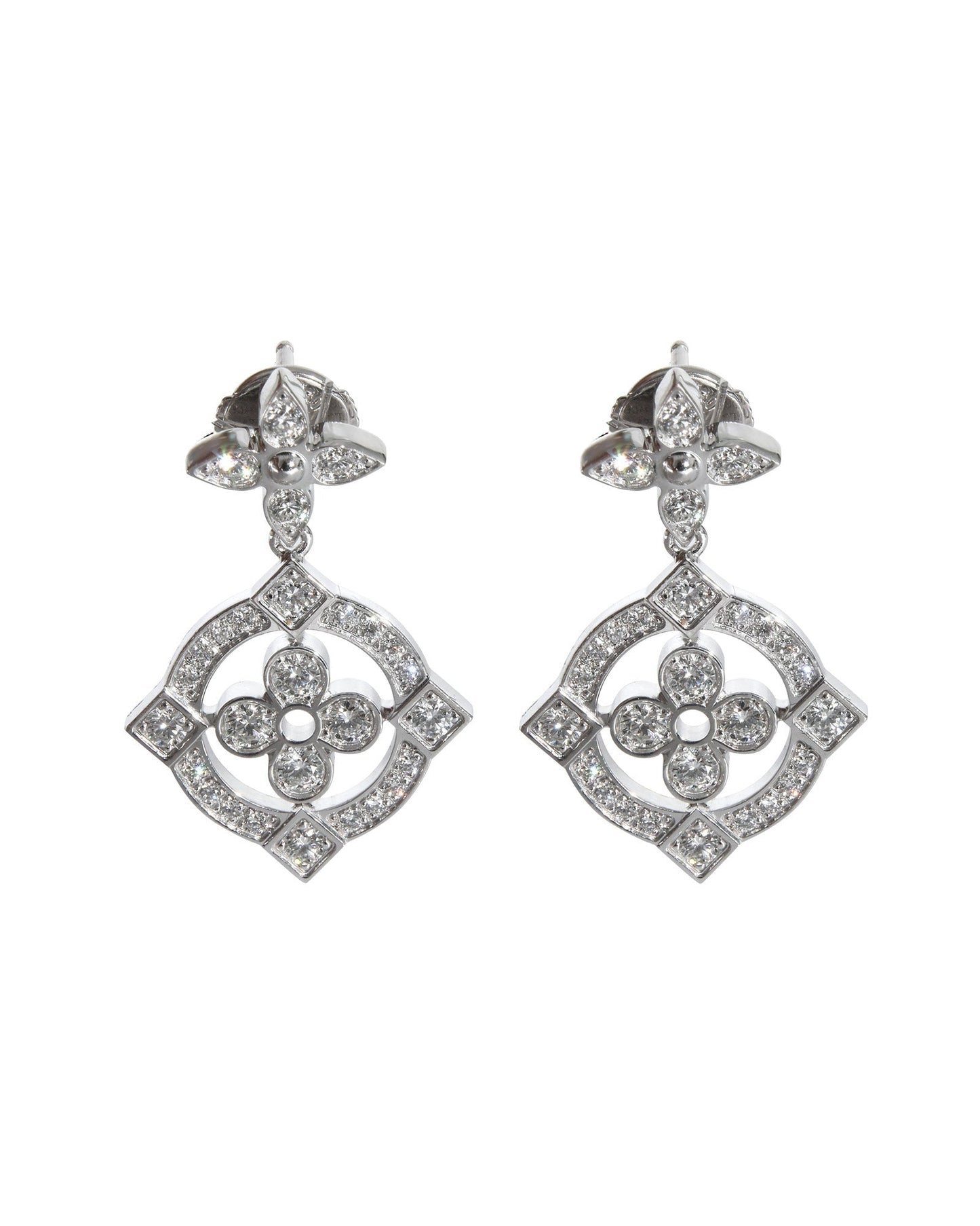Louis Vuitton Dentelle Earrings in 18K White Gold 0.80 Ctw