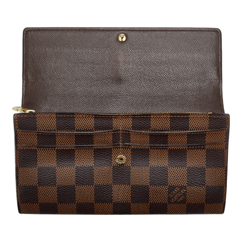 Louis Vuitton Damier Long Wallet Brown Ladies N61734