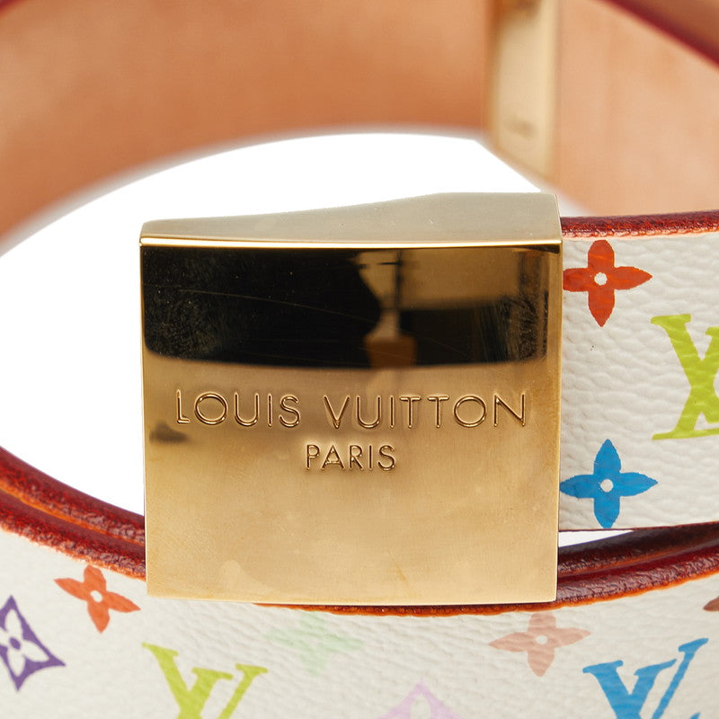 Louis Vuitton Monogram Multicolor Sunshine Belt 80/32 M9270U White PVC Leather  Louis Vuitton