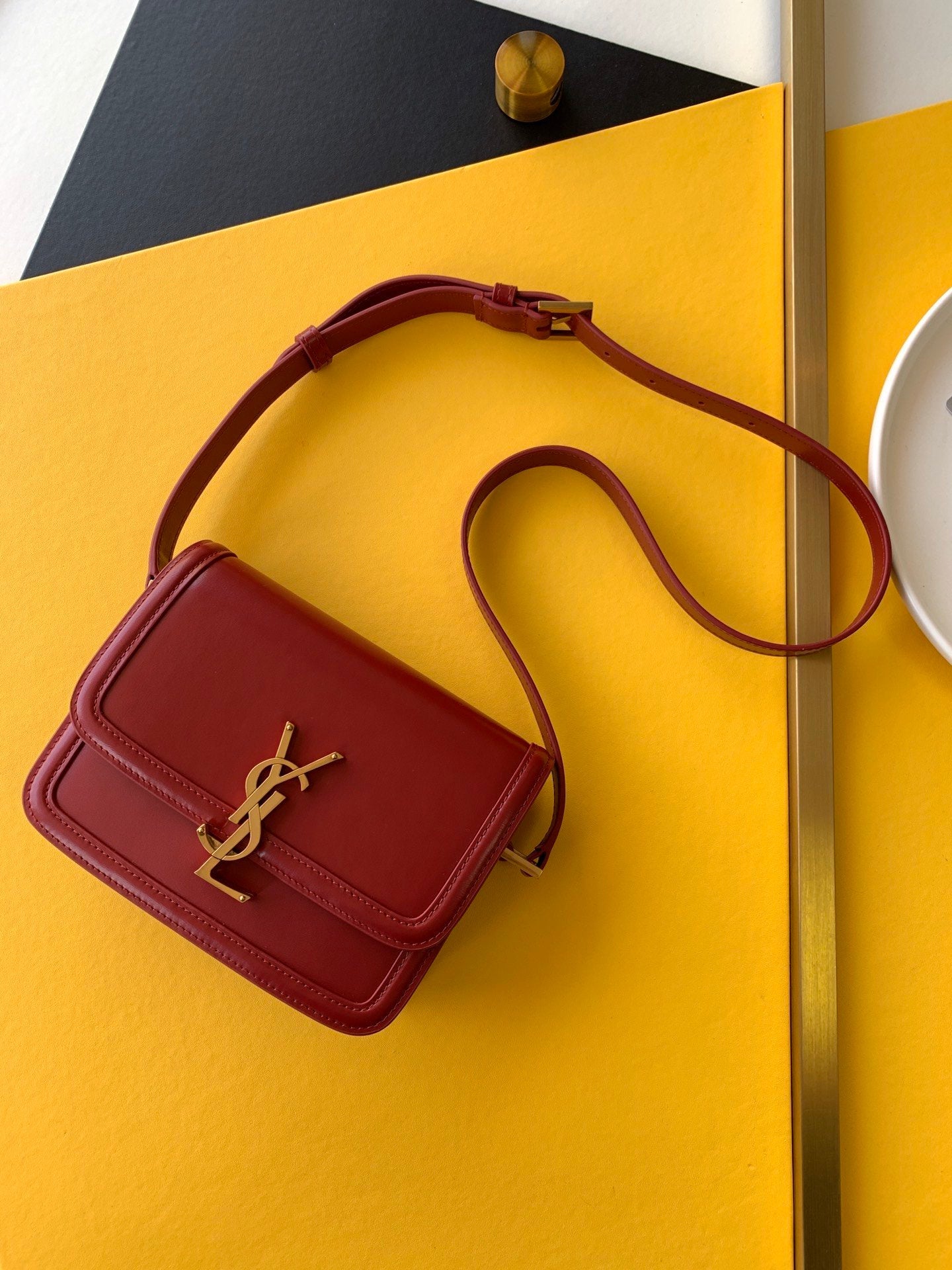 GLAMI Solferino Small Satchel Bag Red In Box With Gold Hardware 7.4in/19cm YSl 6343060SX0W6805