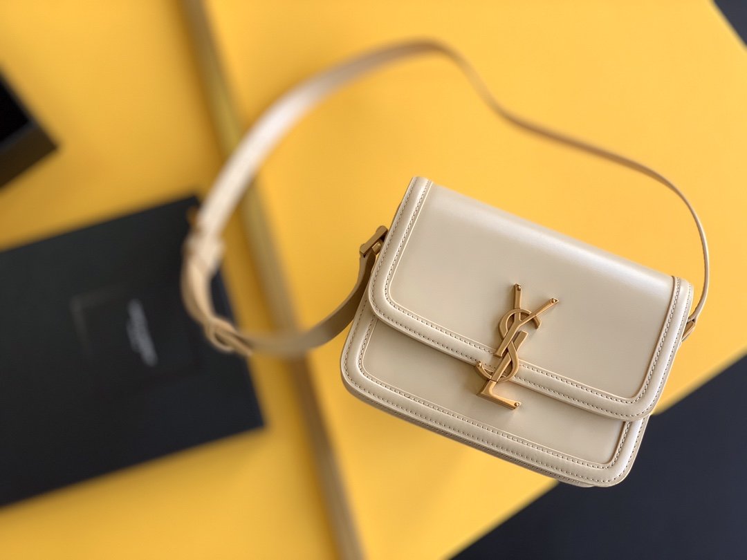 GLAMI Solferino Small Satchel Bag Beige In Box With Gold Hardware 7.4in/19cm YSl 6343060SX0W9207