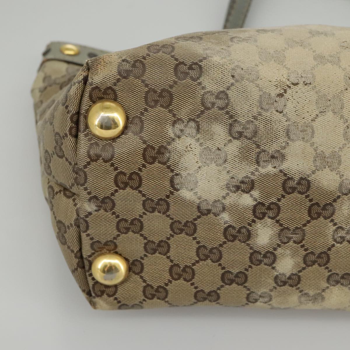 GUCCI GG Crystal Tote Bag Beige Gold 207291 100022
