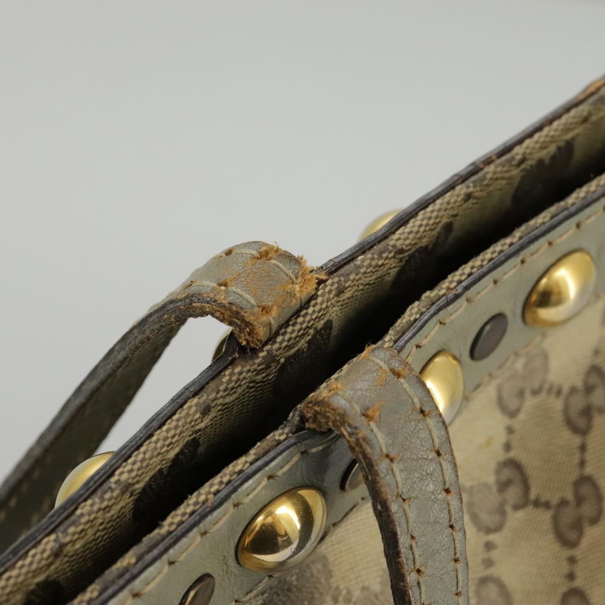 GUCCI GG Crystal Tote Bag Beige Gold 207291 100022