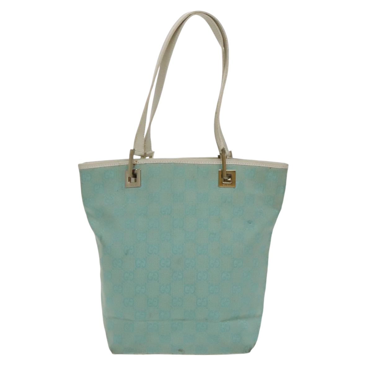 GUCCI GG Canvas Hand Bag Light Blue Gold 002 1099 100023