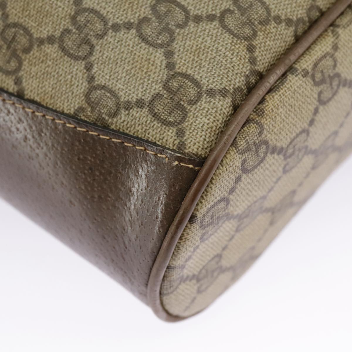 GUCCI GG Supreme Web Sherry Line Shoulder Bag PVC Beige 41 02 034 100025