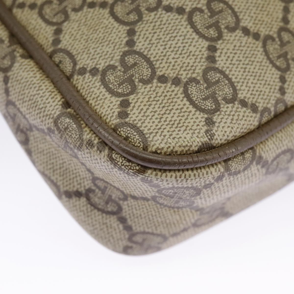 GUCCI GG Supreme Shoulder Bag PVC Beige Gold 97 02 068 100038