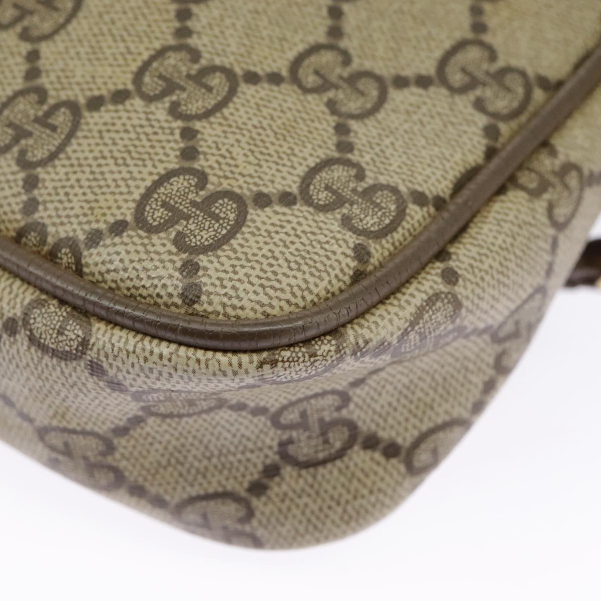 GUCCI GG Supreme Shoulder Bag PVC Beige Gold 97 02 068 100038