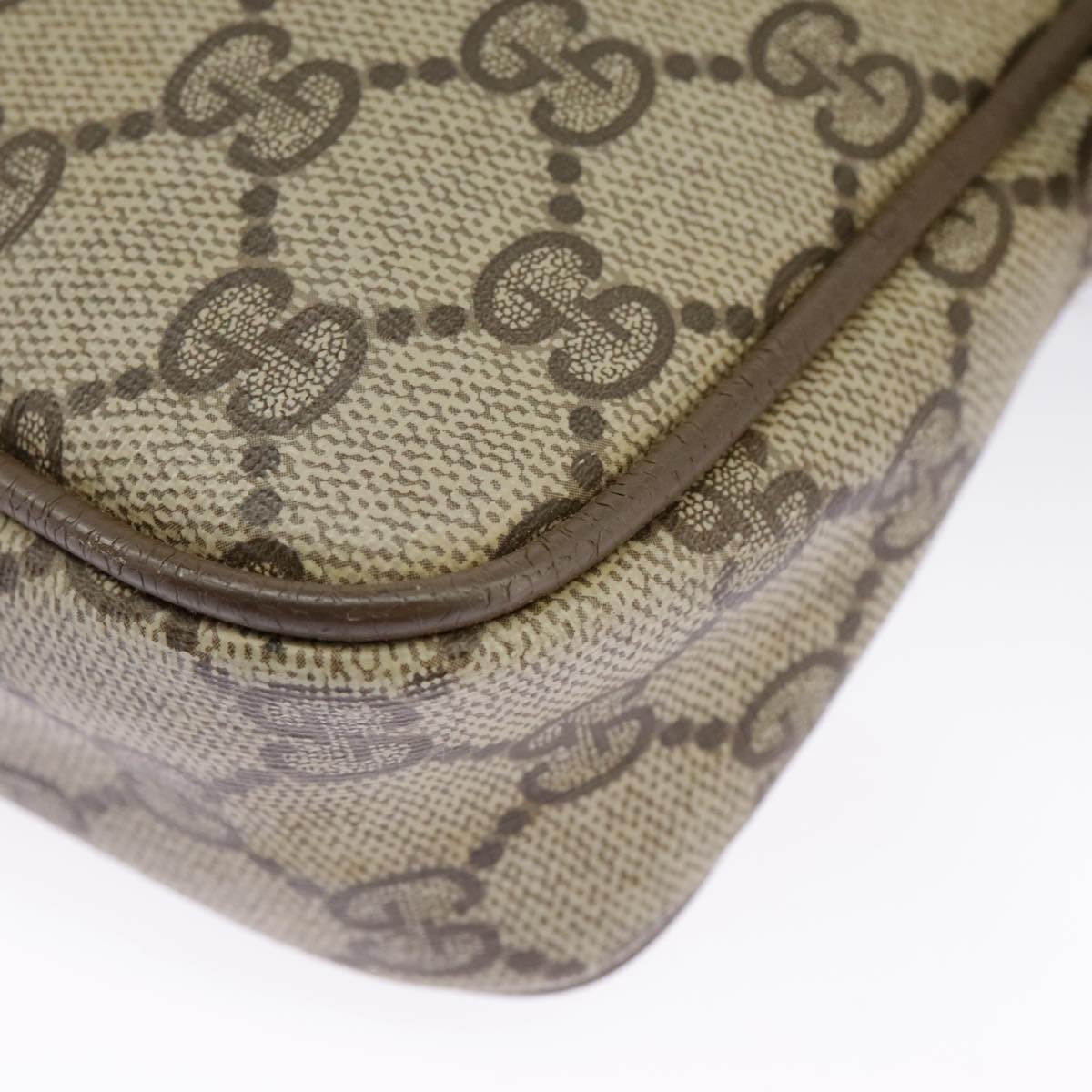 GUCCI GG Supreme Shoulder Bag PVC Beige Gold 97 02 068 100038