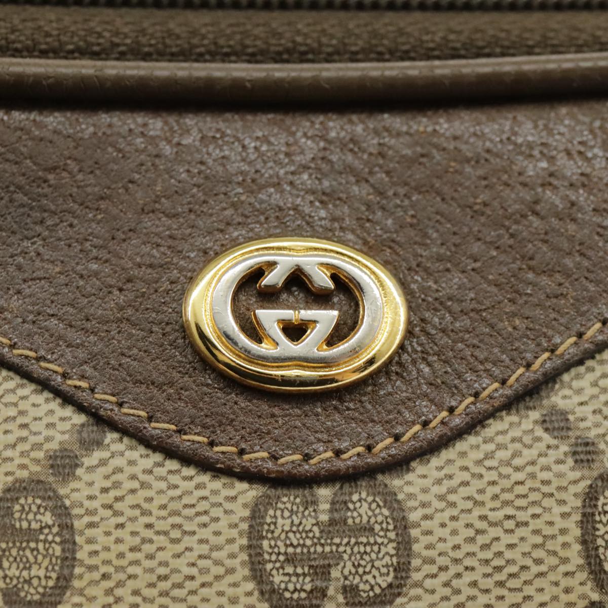 GUCCI GG Supreme Shoulder Bag PVC Beige Gold 97 02 068 100038