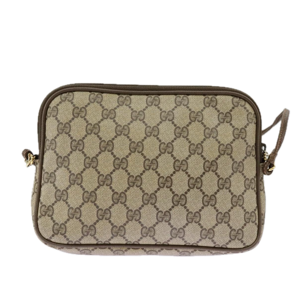 GUCCI GG Supreme Shoulder Bag PVC Beige Gold 97 02 068 100038