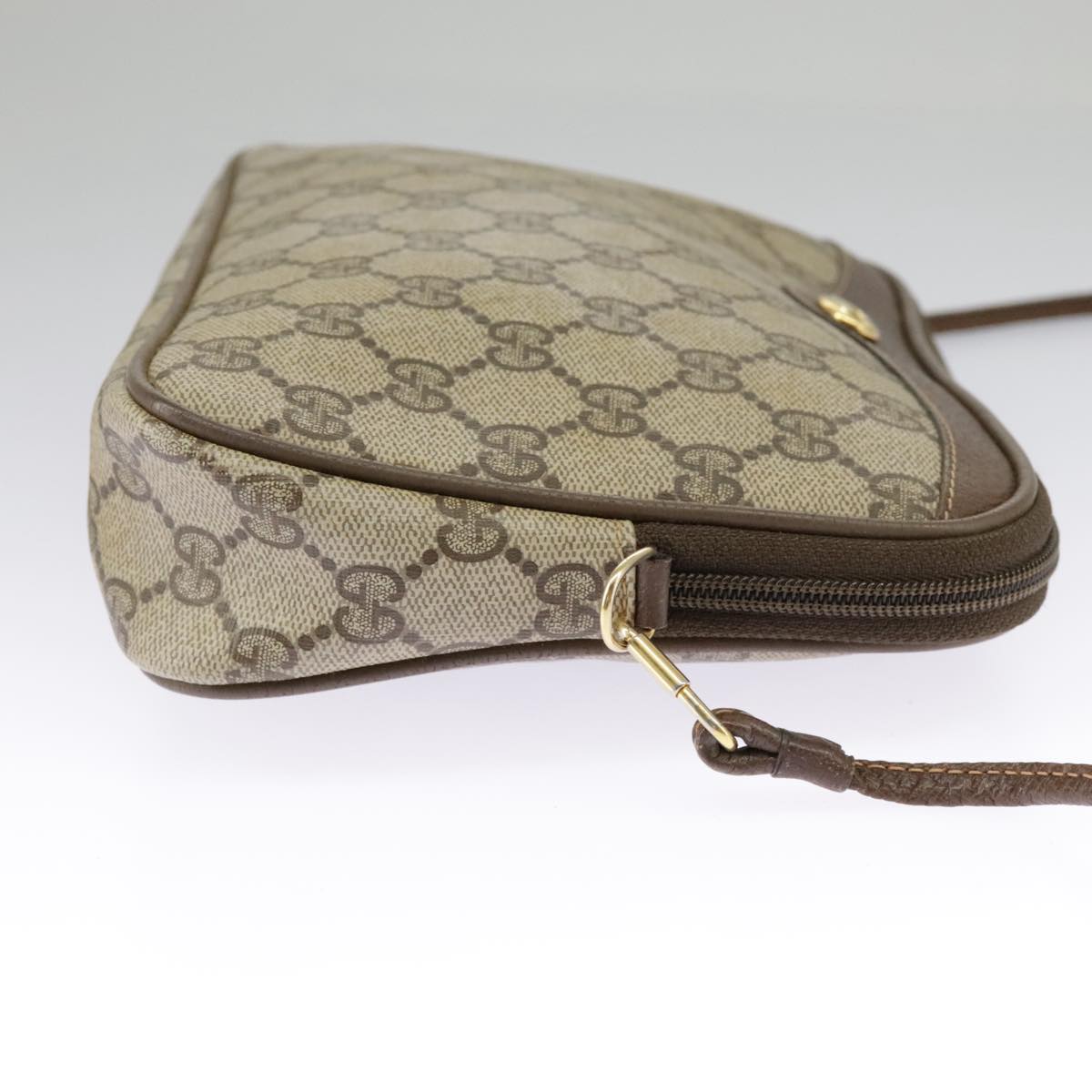 GUCCI GG Supreme Shoulder Bag PVC Beige Gold 97 02 068 100038