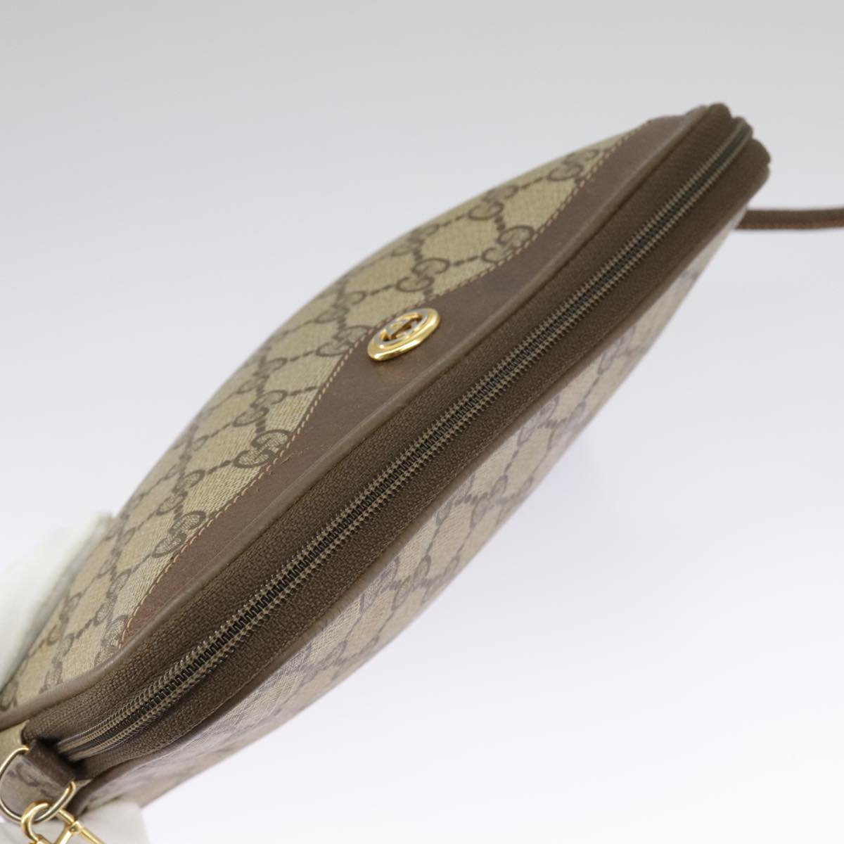GUCCI GG Supreme Shoulder Bag PVC Beige Gold 97 02 068 100038