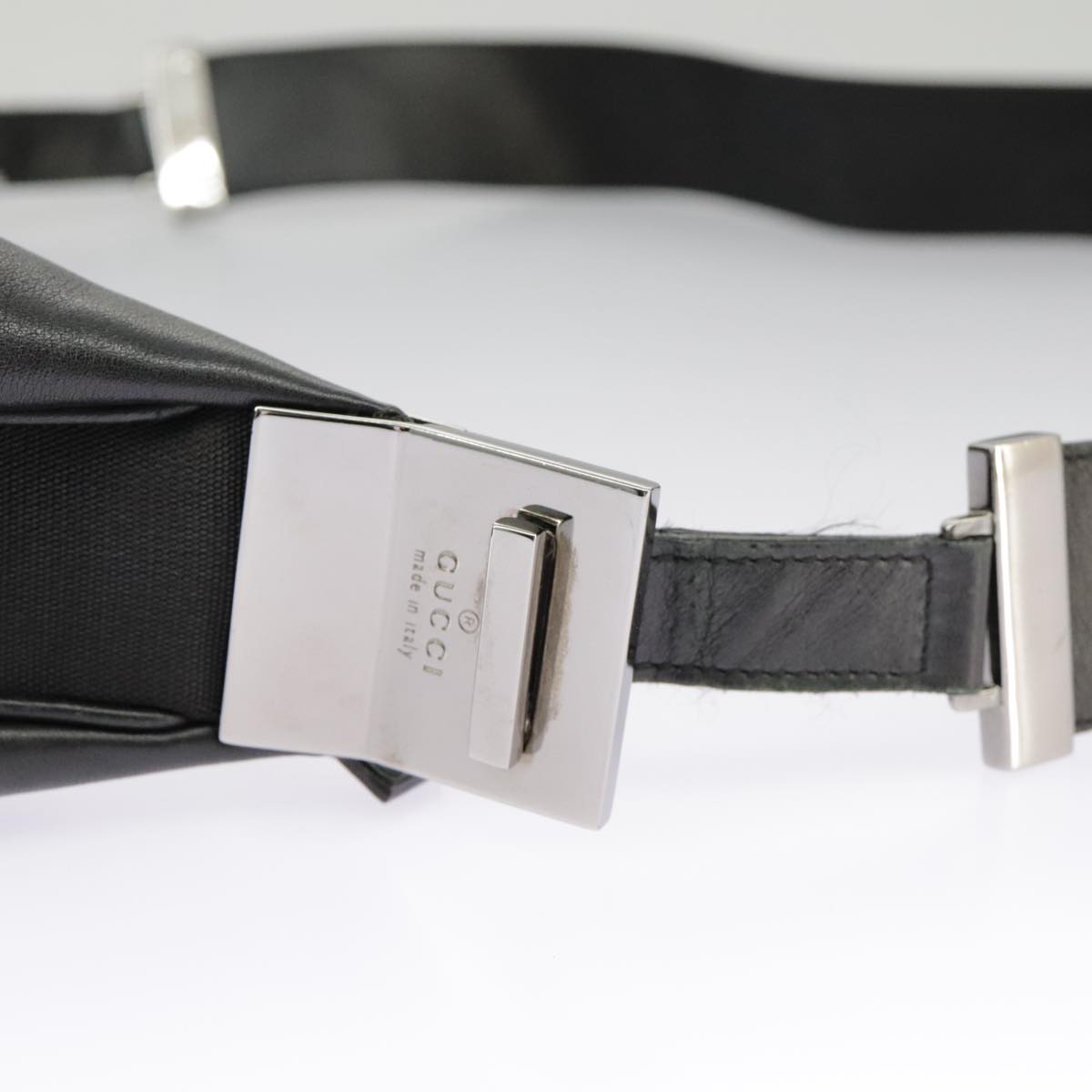 GUCCI Shoulder Bag Leather Black Silver 001 3341 3444 100048