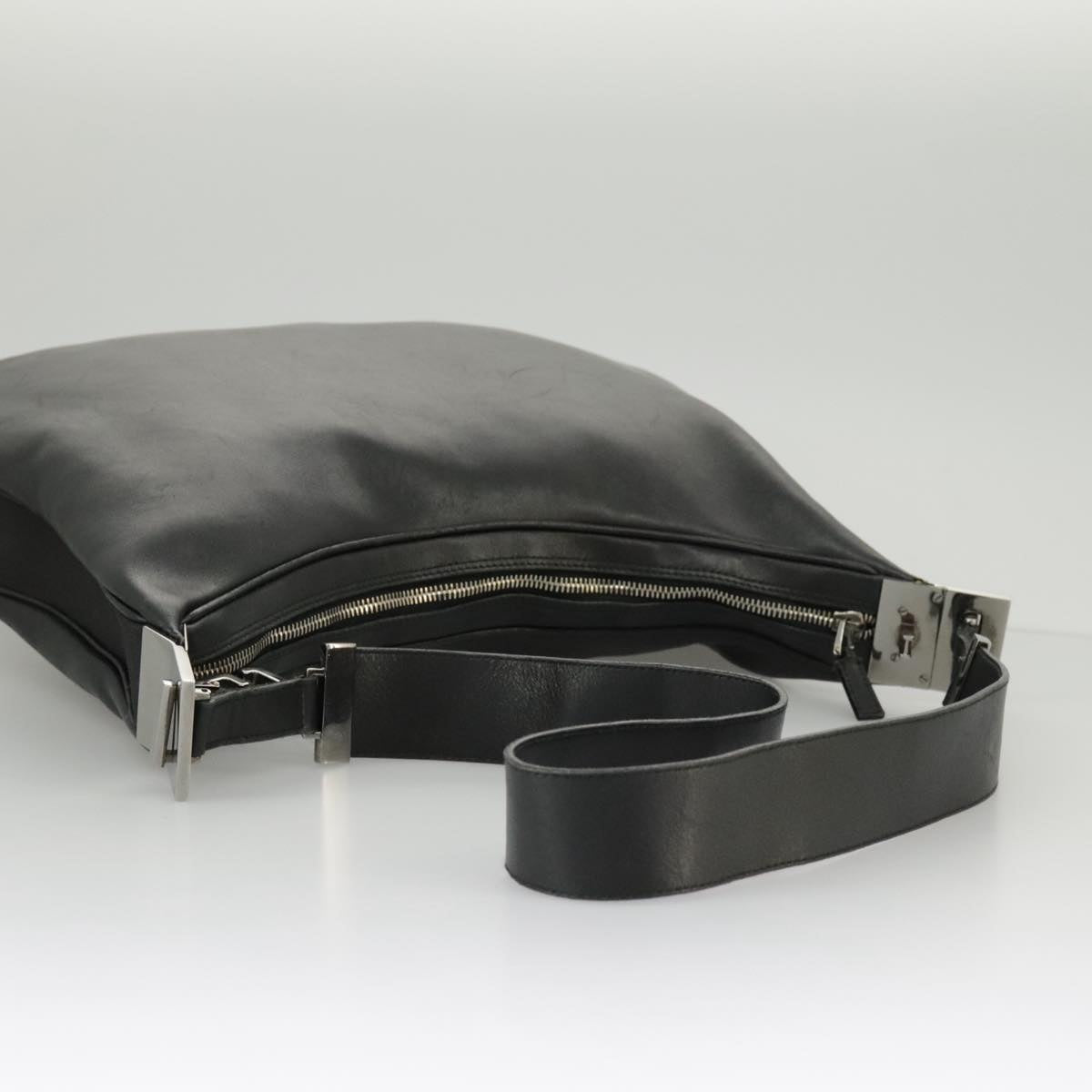 GUCCI Shoulder Bag Leather Black Silver 001 3341 3444 100048
