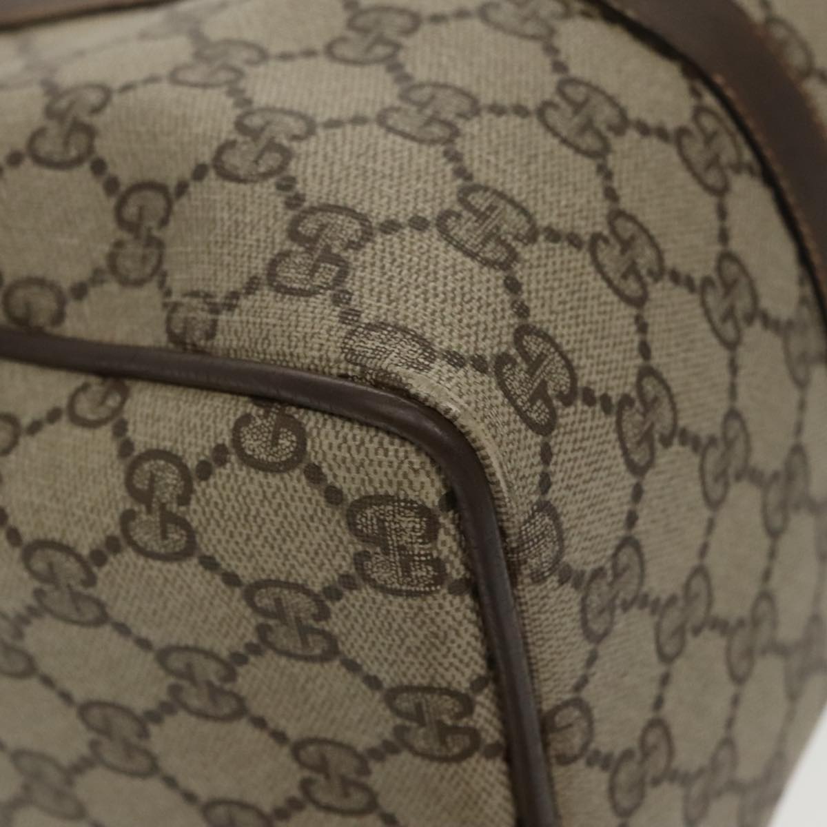 GUCCI GG Supreme Web Sherry Line Boston Bag PVC Beige Red 378 02 07 100064