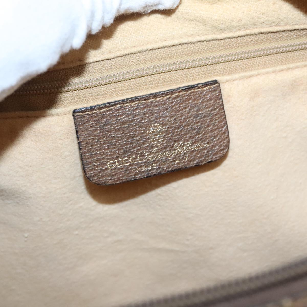GUCCI GG Supreme Web Sherry Line Boston Bag PVC Beige Red 378 02 07 100064