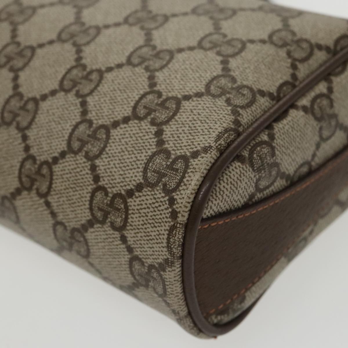 GUCCI GG Supreme Web Sherry Line Shoulder Bag PVC Beige 89 02 018 100071