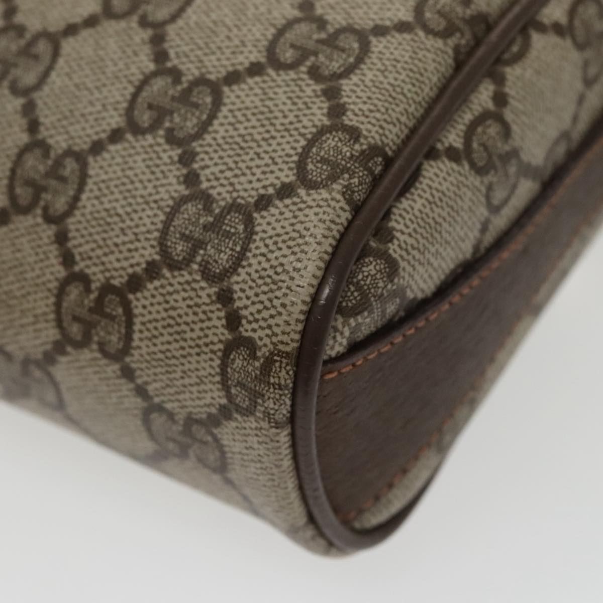 GUCCI GG Supreme Web Sherry Line Shoulder Bag PVC Beige 89 02 018 100071