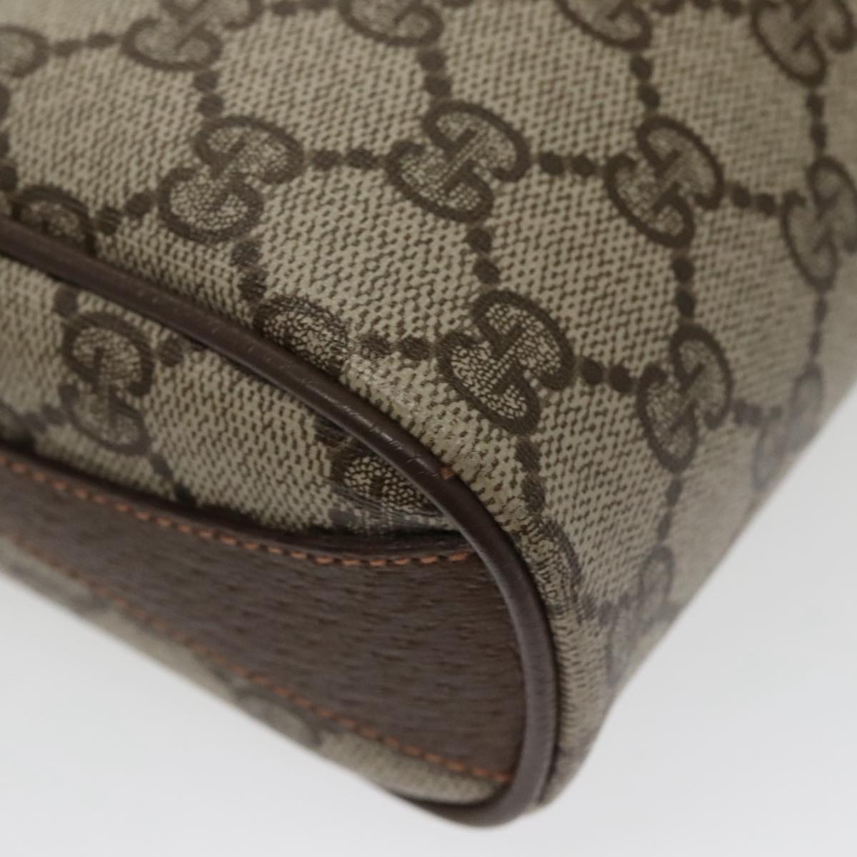 GUCCI GG Supreme Web Sherry Line Shoulder Bag PVC Beige 89 02 018 100071