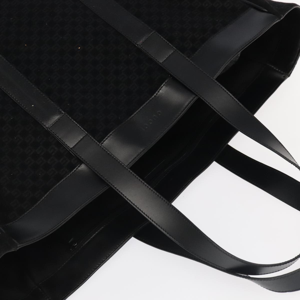GUCCI Square GG Canvas Tote Bag Outlet Black Silver 91384 100086