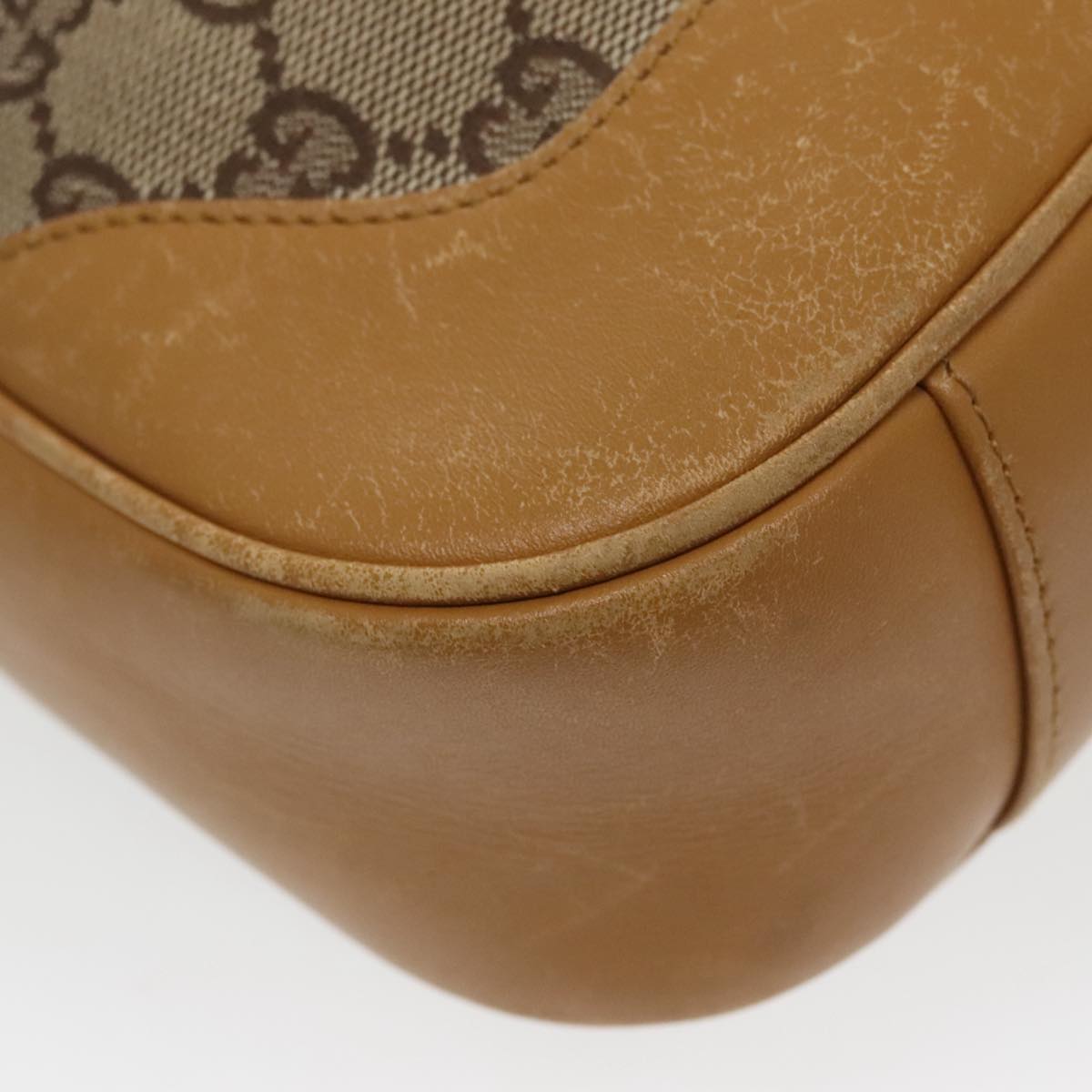GUCCI GG Canvas Sherry Line Shoulder Bag Beige Gold Brown 001 4095 100097