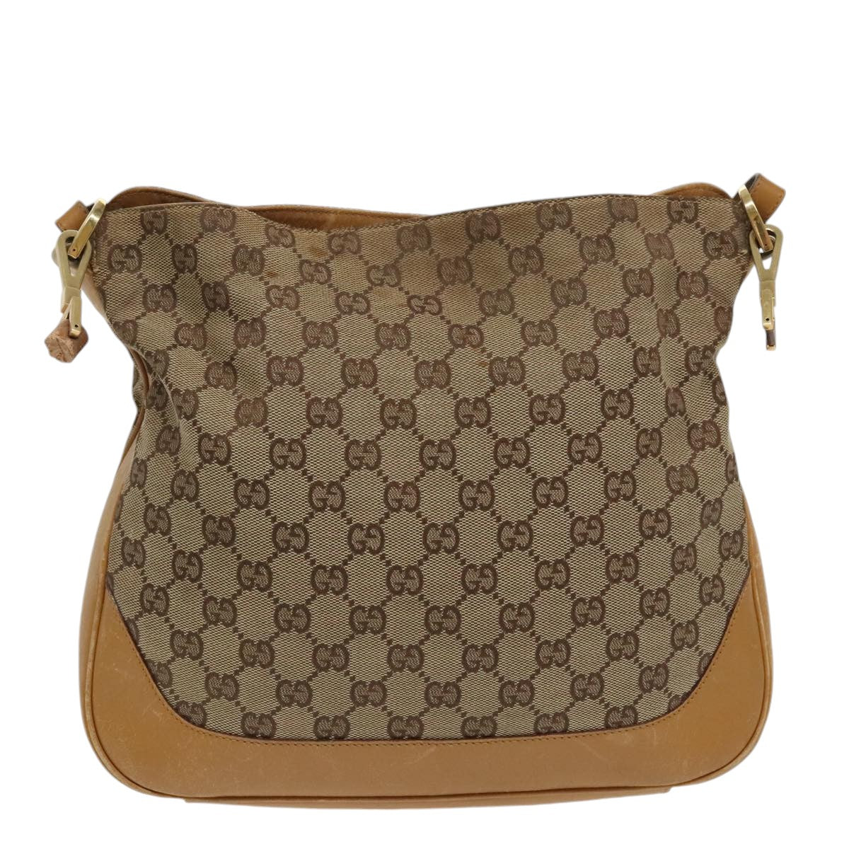 GUCCI GG Canvas Sherry Line Shoulder Bag Beige Gold Brown 001 4095 100097