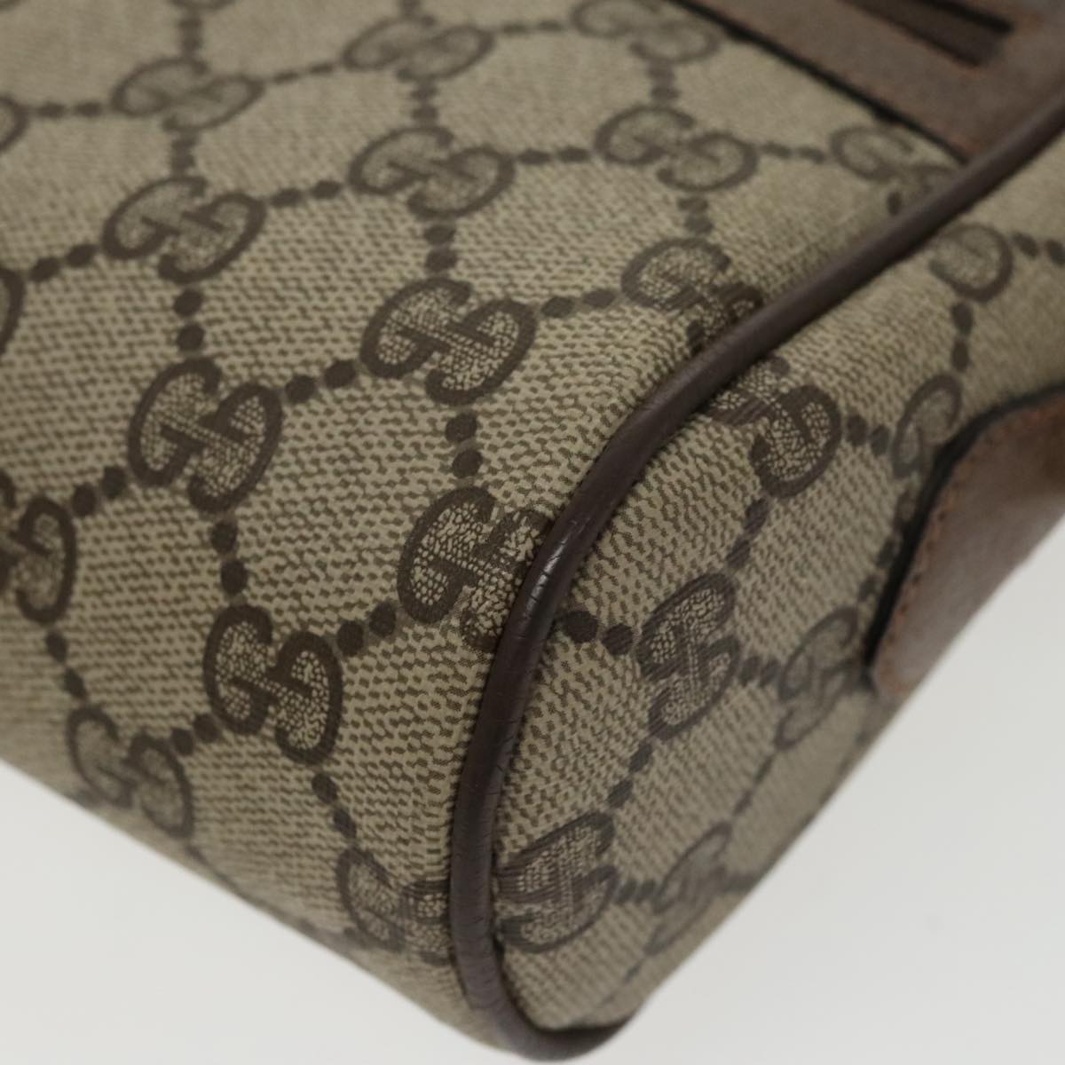 GUCCI GG Supreme Web Sherry Line Shoulder Bag PVC Beige 32 02 004 100146