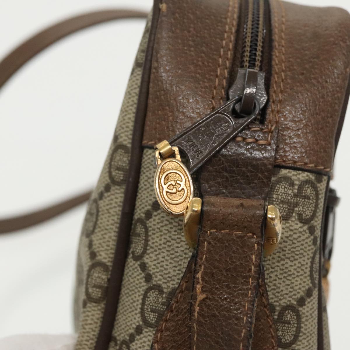 GUCCI GG Supreme Web Sherry Line Shoulder Bag PVC Beige 32 02 004 100146