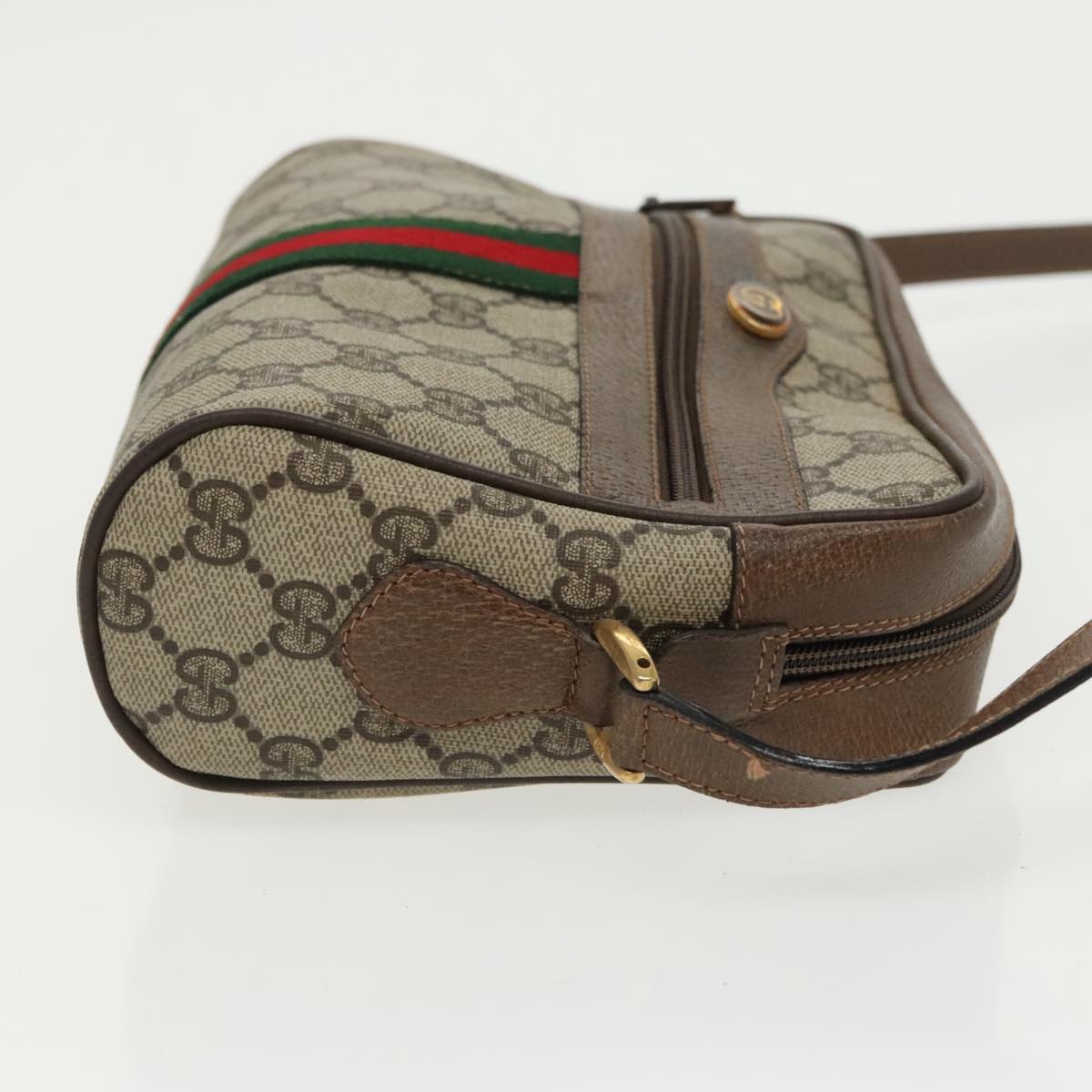 GUCCI GG Supreme Web Sherry Line Shoulder Bag PVC Beige 32 02 004 100146