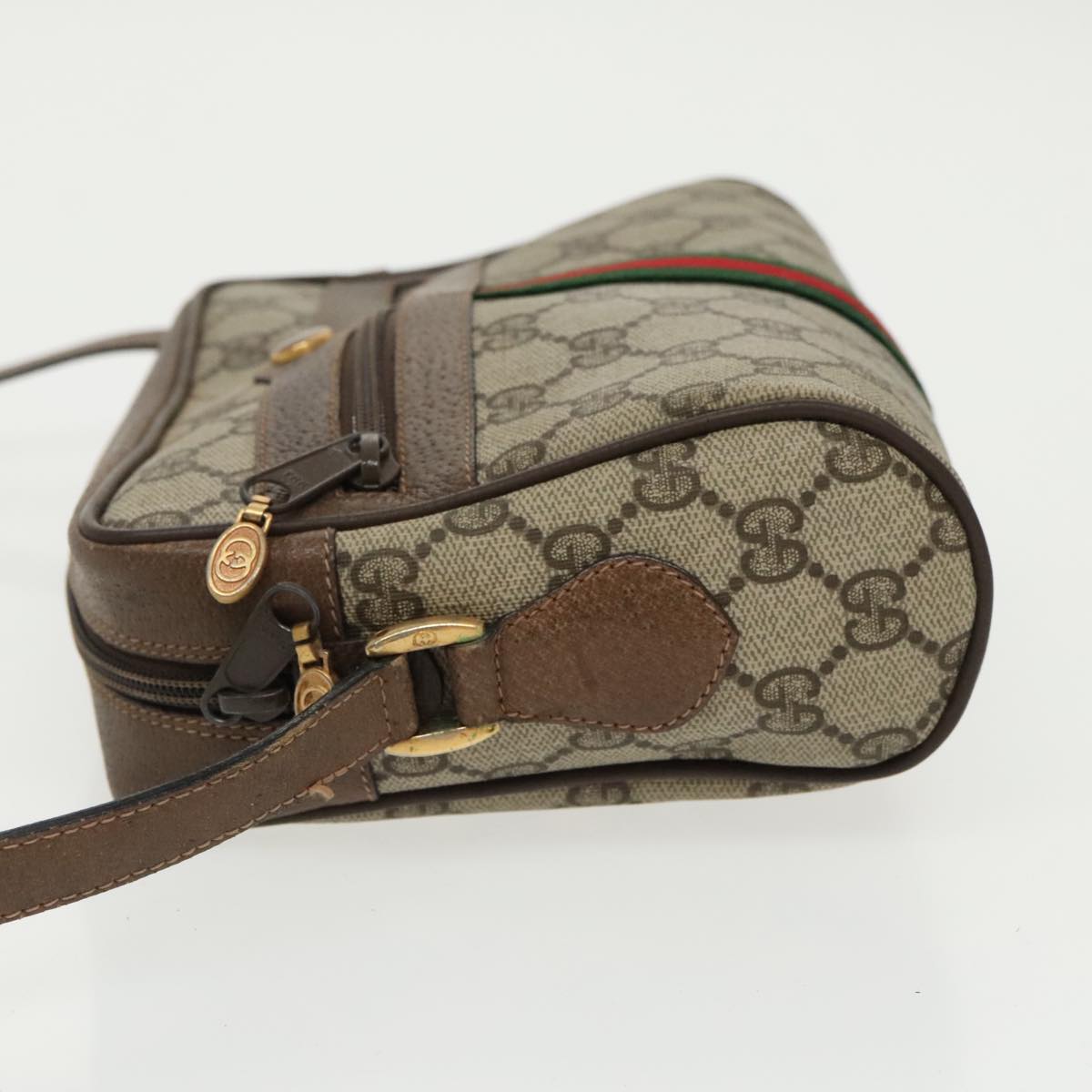 GUCCI GG Supreme Web Sherry Line Shoulder Bag PVC Beige 32 02 004 100146