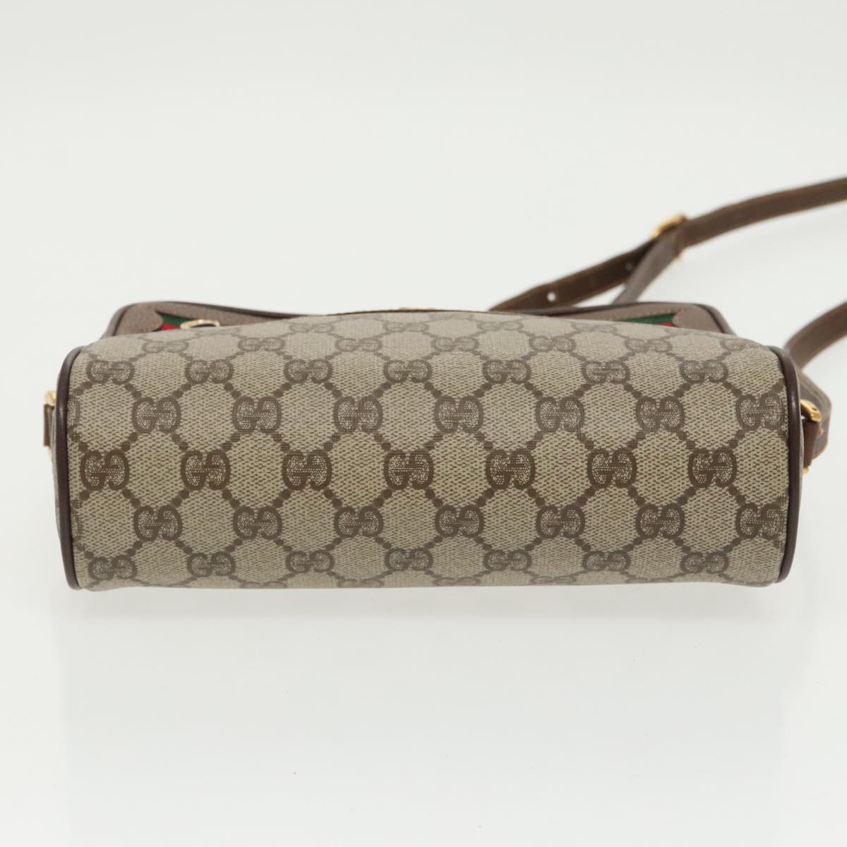 GUCCI GG Supreme Web Sherry Line Shoulder Bag PVC Beige 119 02 087 100147