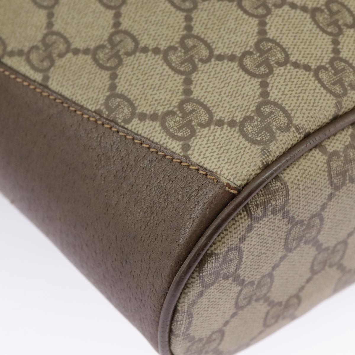 GUCCI GG Supreme Web Sherry Line Shoulder Bag PVC Beige 164 02 034 100148