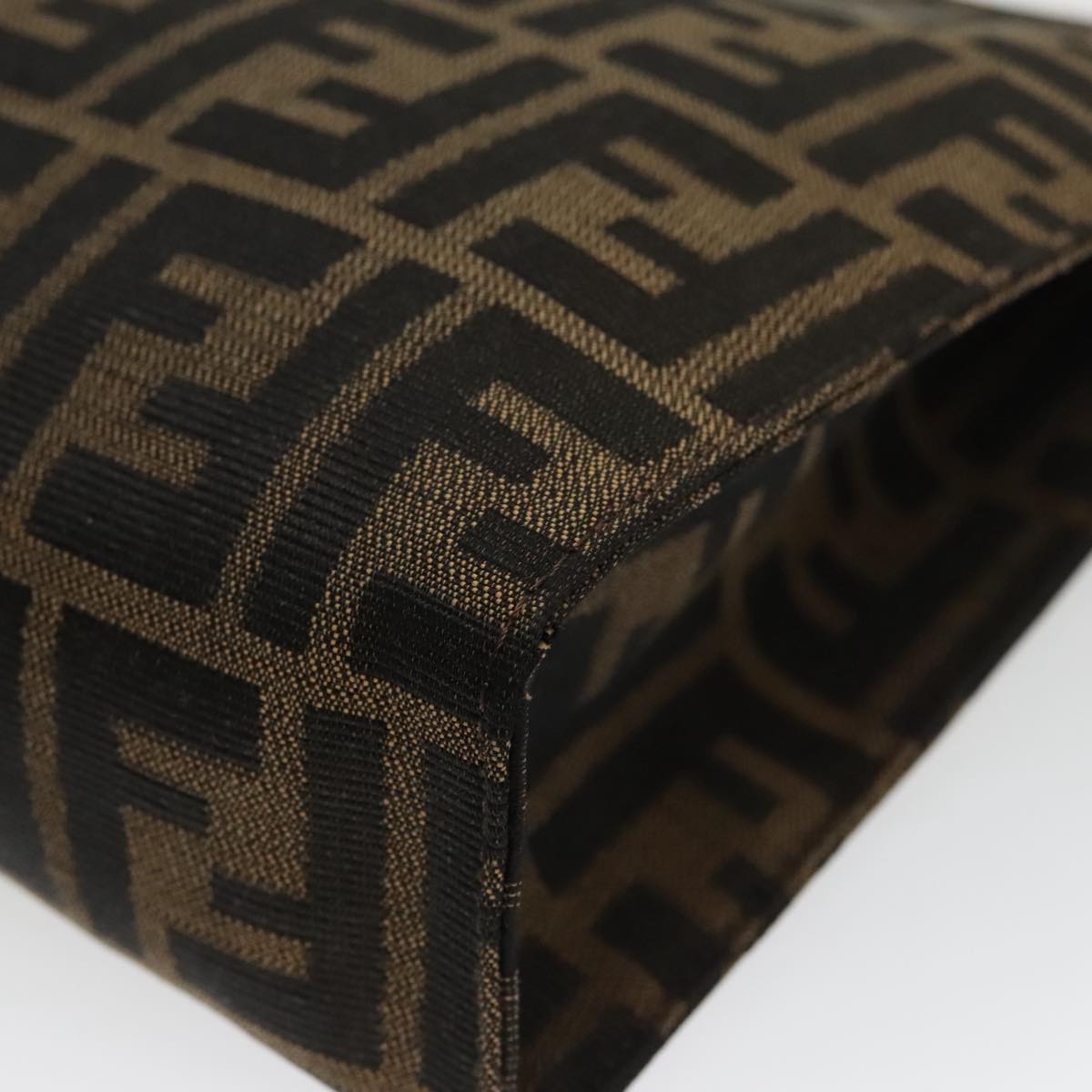 FENDI Zucca Canvas Clutch Bag Brown Black 100167