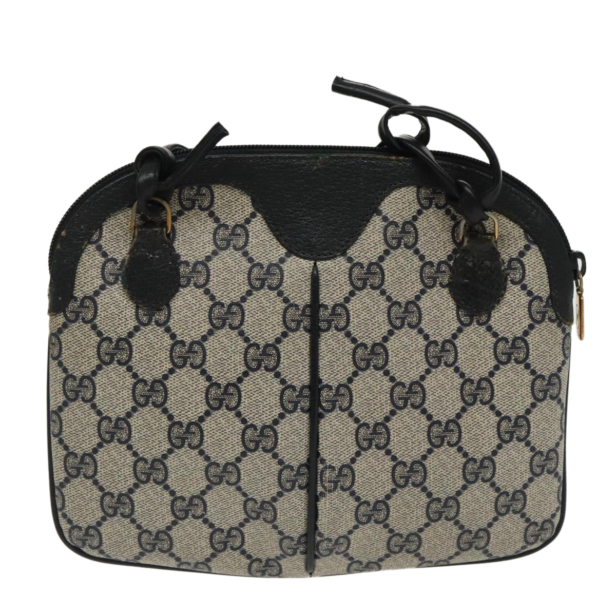 GUCCI GG Supreme Sherry Line Shoulder Bag PVC Navy Gold 904 02 047 100169