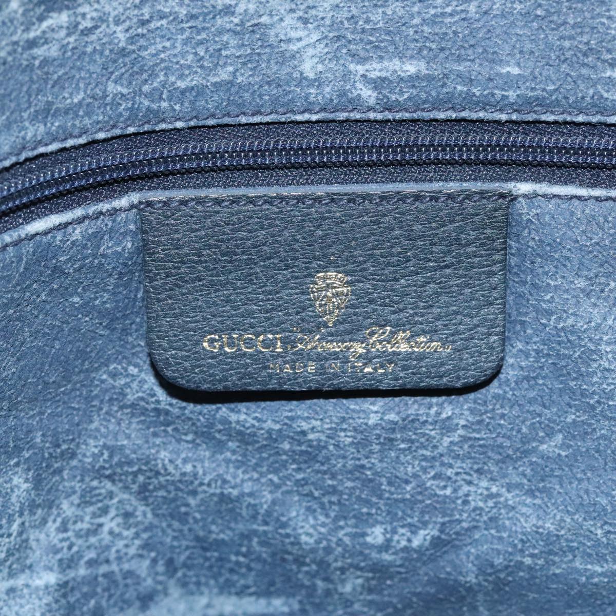 GUCCI GG Supreme Sherry Line Shoulder Bag PVC Navy Gold 02 14 013 100174
