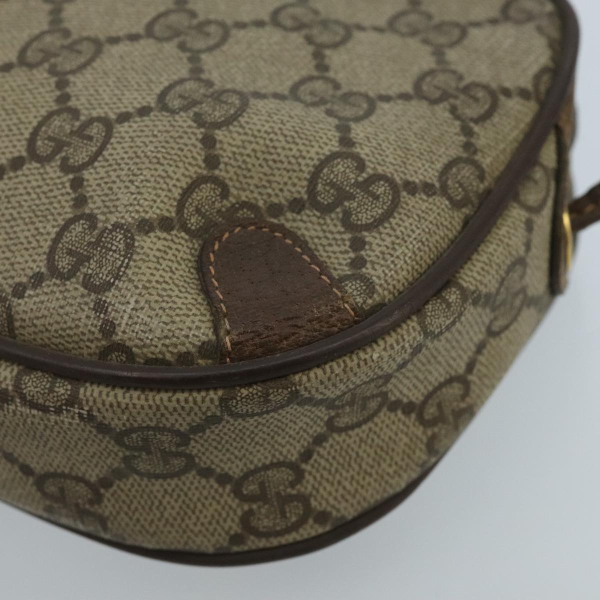 GUCCI GG Supreme Web Sherry Line Shoulder Bag PVC Beige 89 02 066 100175