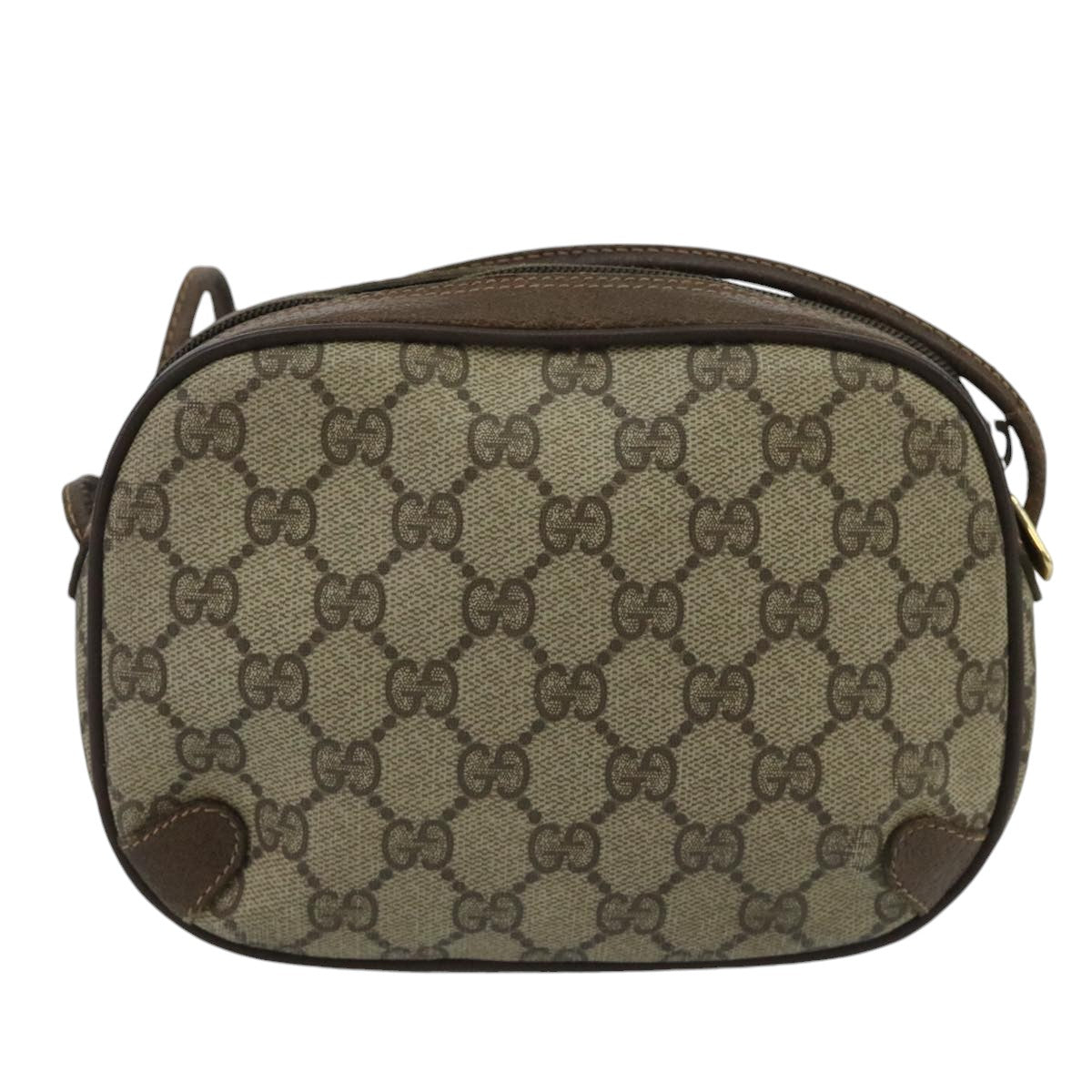GUCCI GG Supreme Web Sherry Line Shoulder Bag PVC Beige 89 02 066 100175