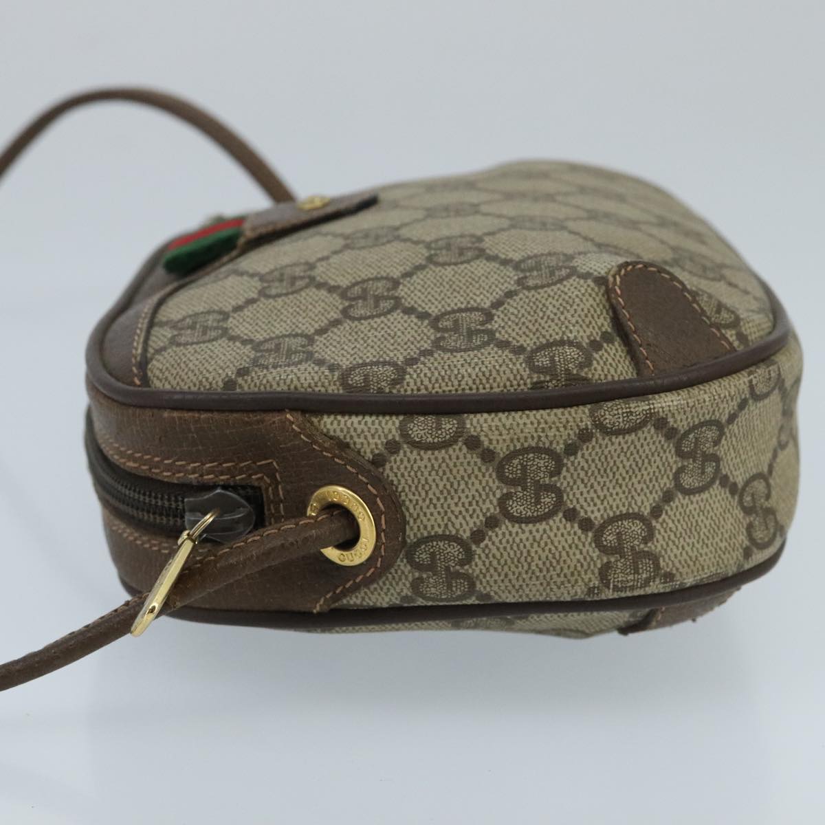 GUCCI GG Supreme Web Sherry Line Shoulder Bag PVC Beige 89 02 066 100175