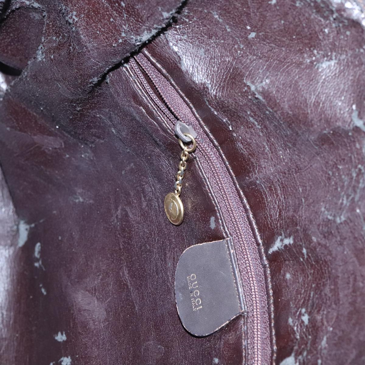 GUCCI Bamboo Shoulder Bag Suede Leather 2way Brown Gold 100190