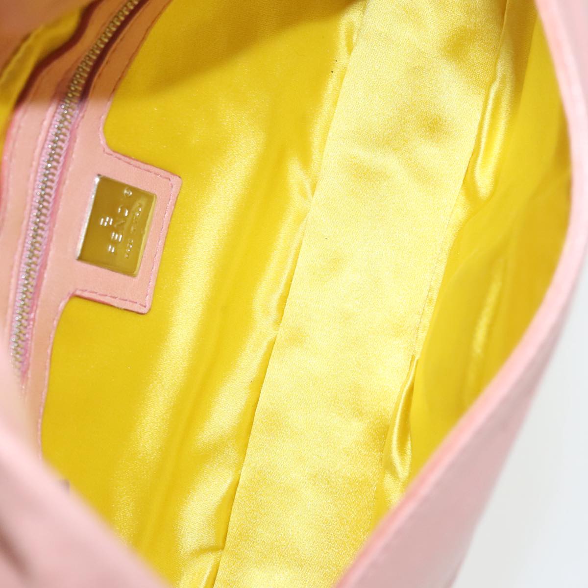 FENDI Mamma Baguette Shoulder Bag Leather Pink Silver 100213