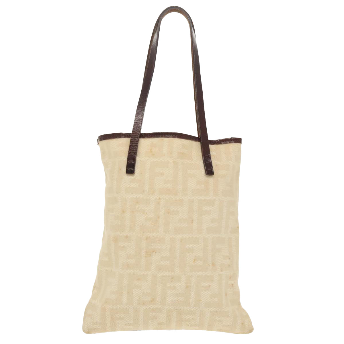 FENDI Zucca Canvas Hand Bag Beige 100235