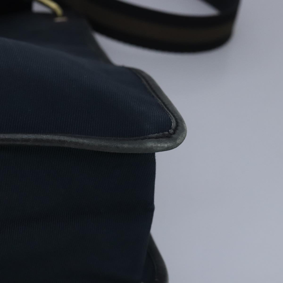GUCCI Sherry Line Shoulder Bag Canvas Black Gold Brown 90656 100264