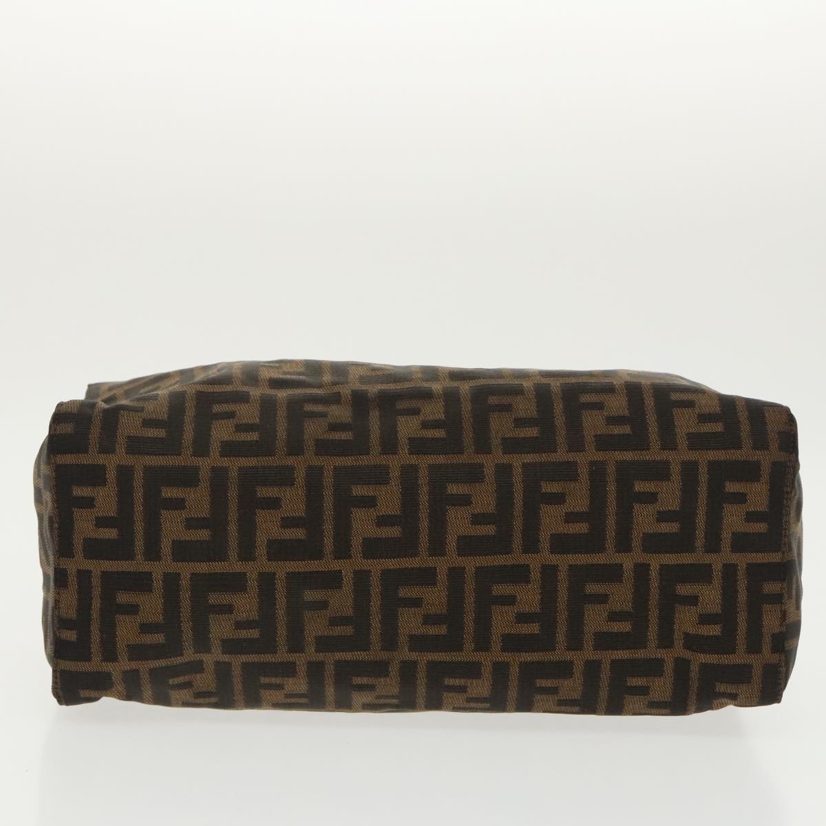 FENDI Zucca Canvas Mamma Baguette Shoulder Bag Brown Black Silver 100278