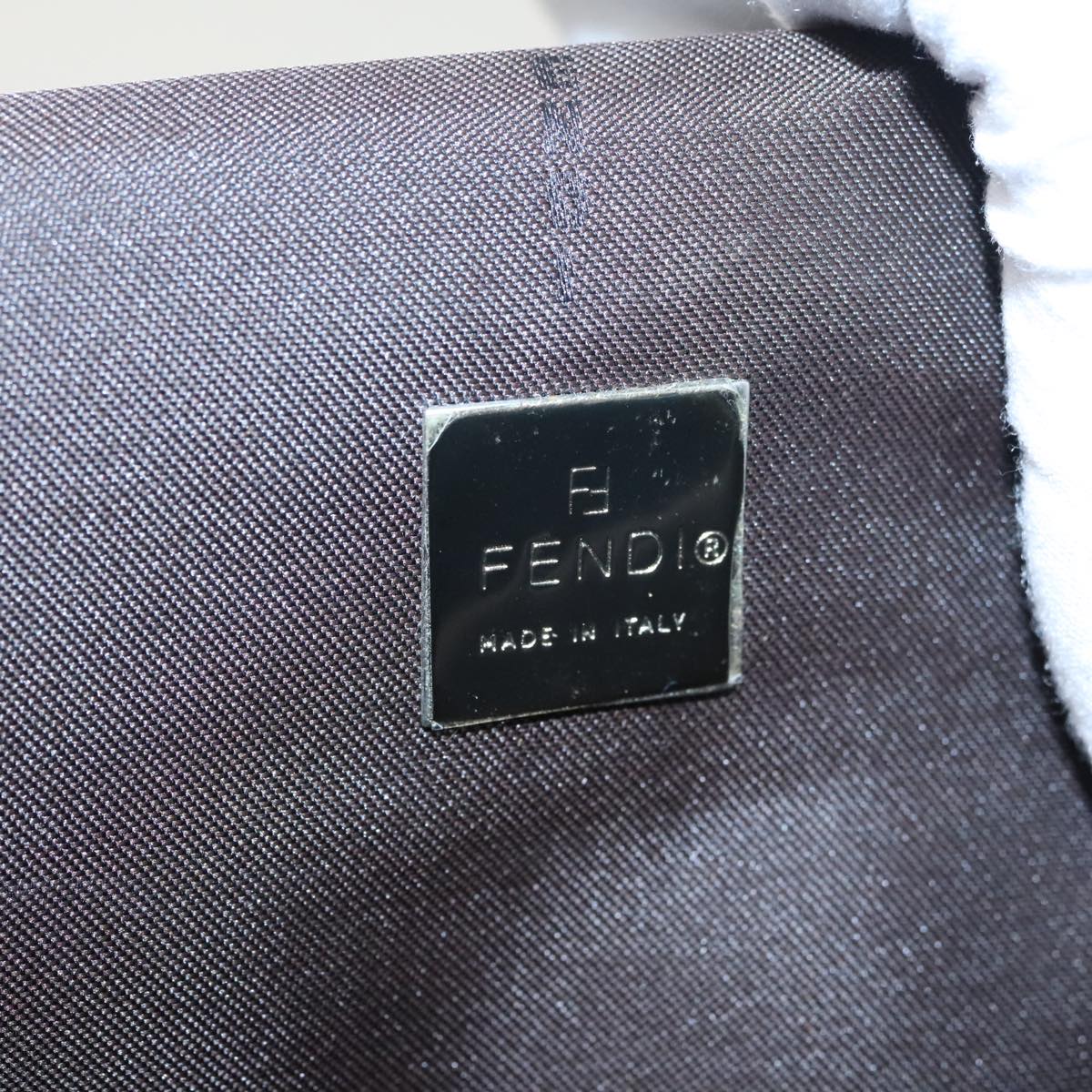 FENDI Zucca Canvas Mamma Baguette Shoulder Bag Brown Black Silver 100278